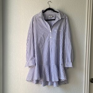 Tuckernuck White Shirt with Blue and Red Stripes